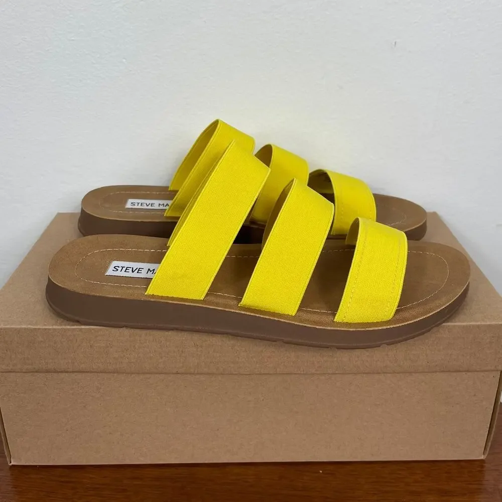 New Steve Madden Pascale Yellow Slide Sandal Women's Size 8